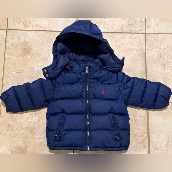 Ralph Lauren Other - Ralph Lauren Kids Navy Blue Puffer Jacket Hooded Coat Size 18 Months